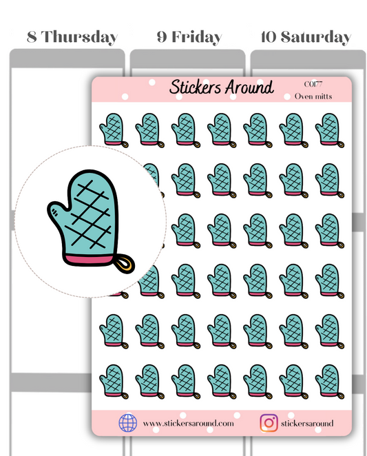 Oven Mitts Icon Planner Sticker