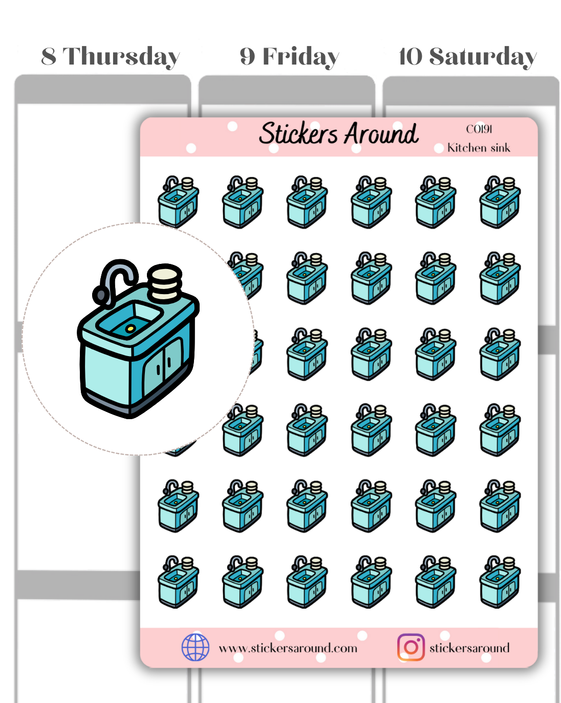 Kitchen Sink Icon Planner Sticker