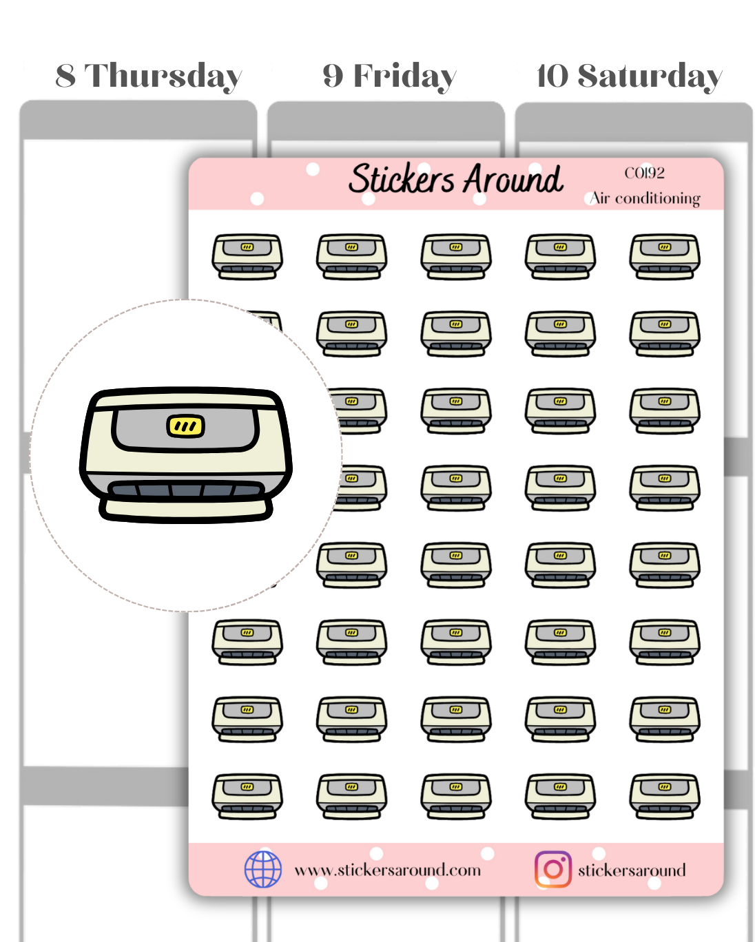 Air Conditioner Icon Planner Sticker