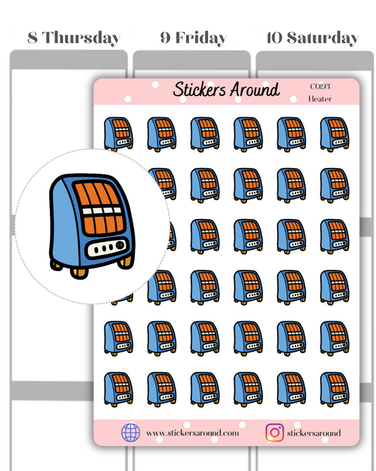 Heater Icon Planner Sticker