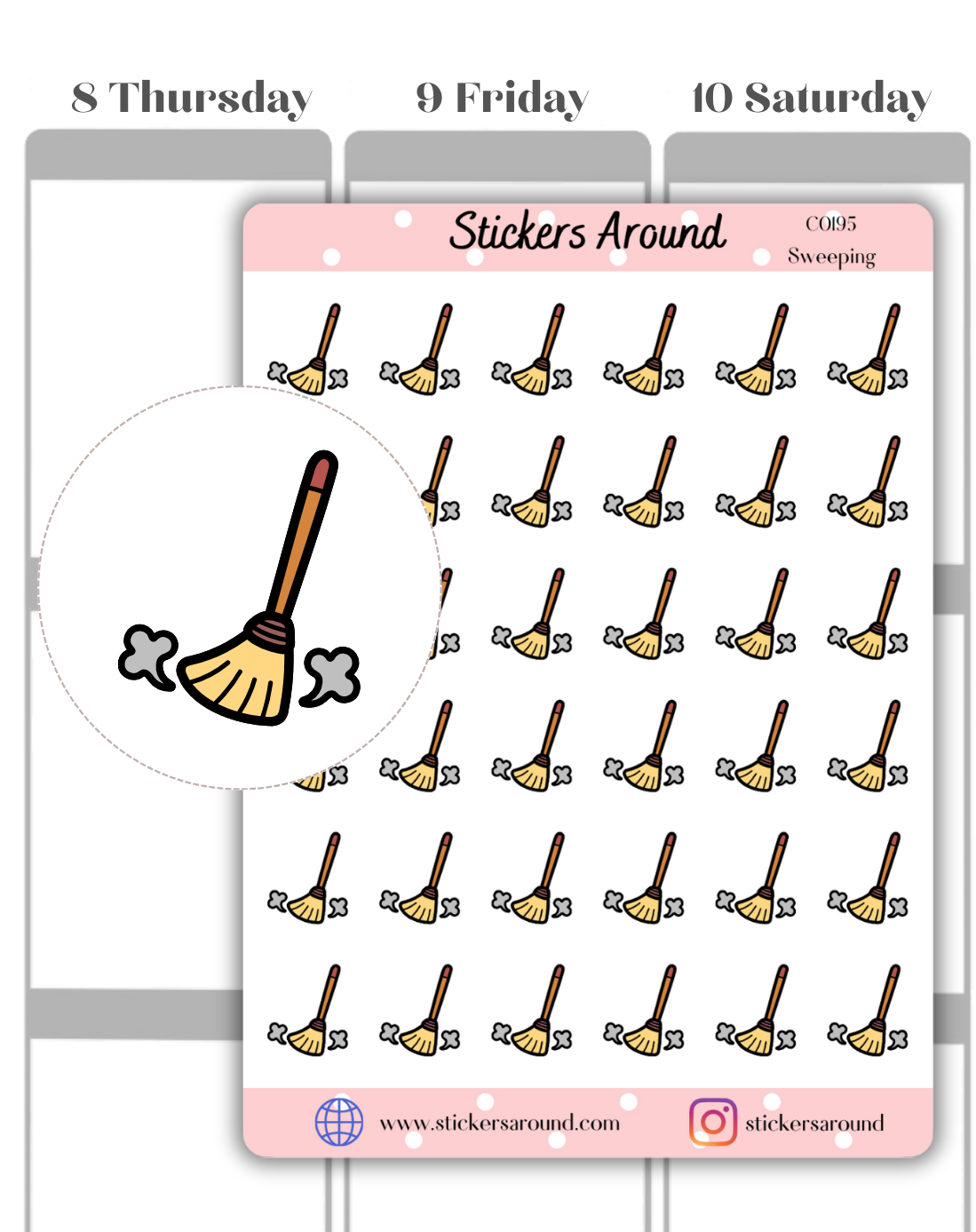 Sweeping Icon Planner Sticker