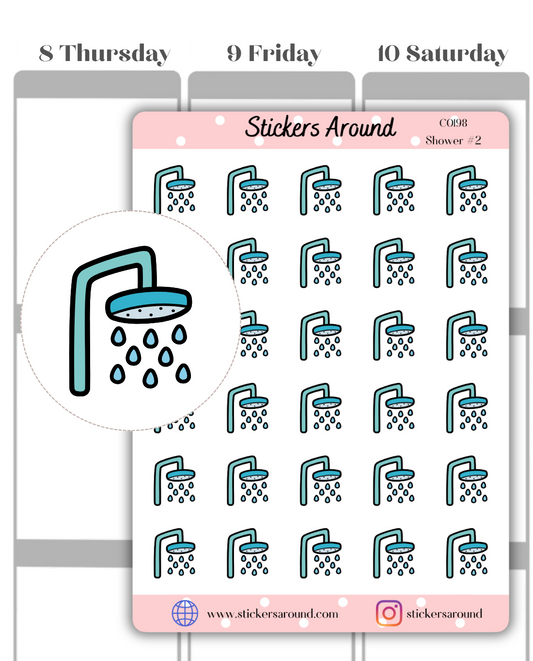 shower head planner sticker