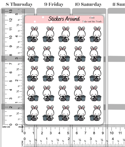 Take out Bin/Trash Planner Sticker