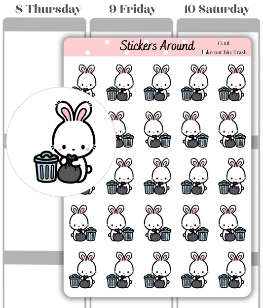 Take out Bin/Trash Planner Sticker