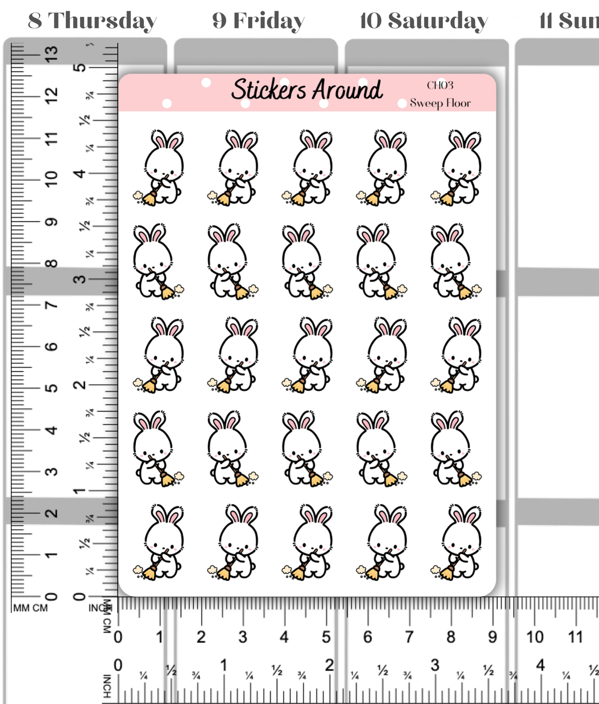 Broom & Sweeping Floor Planner Stickers