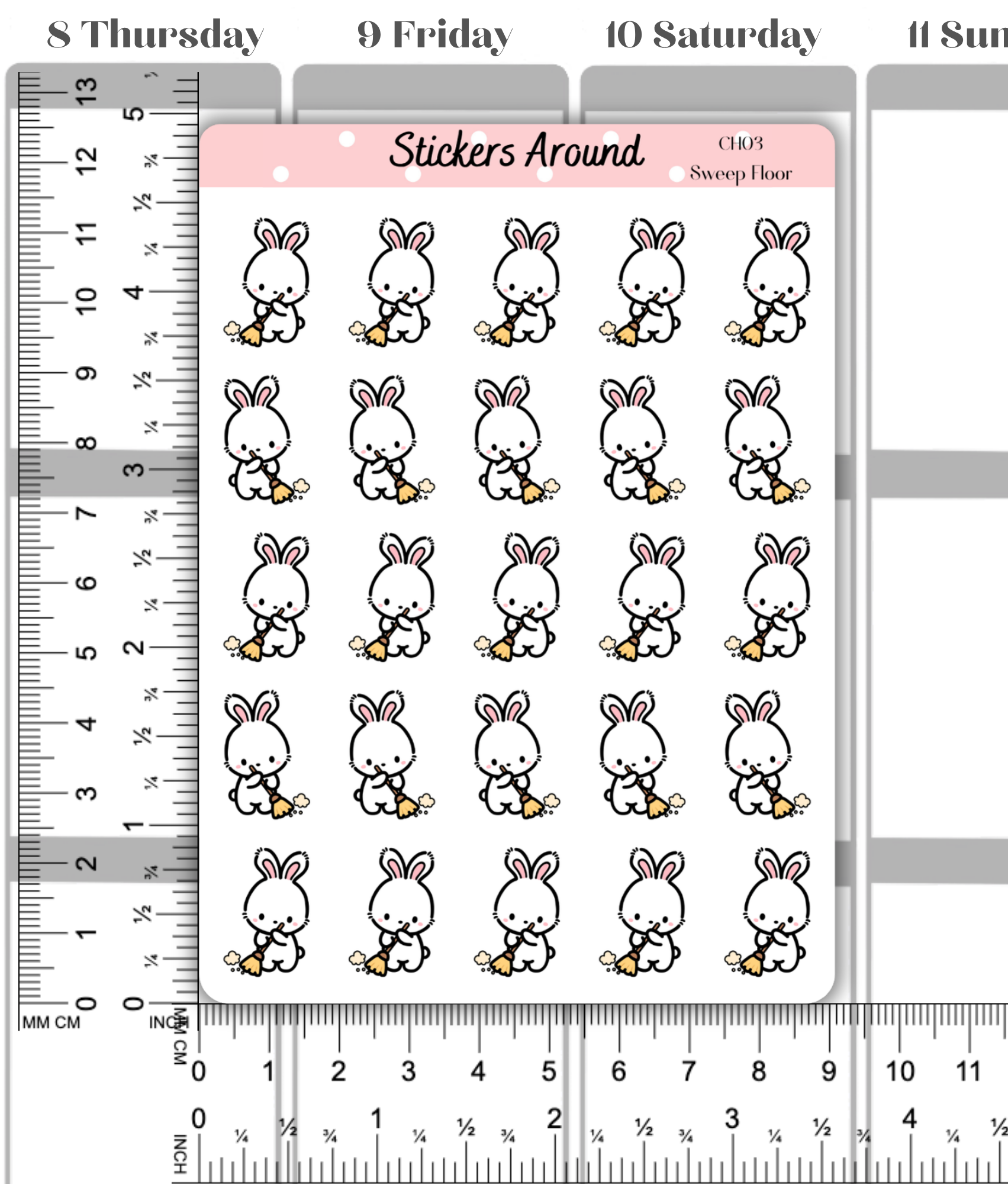 Broom & Sweeping Floor Planner Stickers