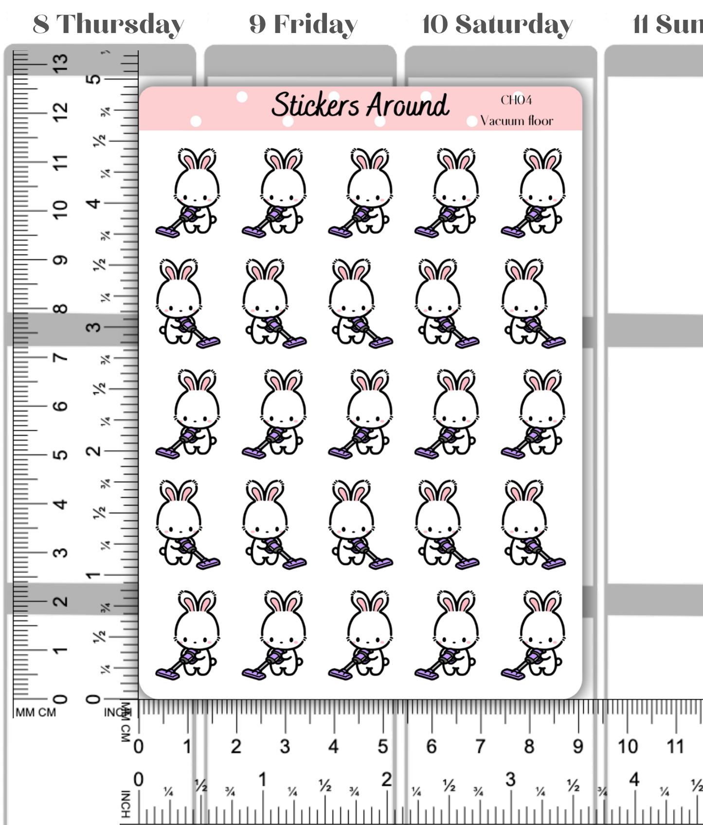Vacuum floor Planner Stickers