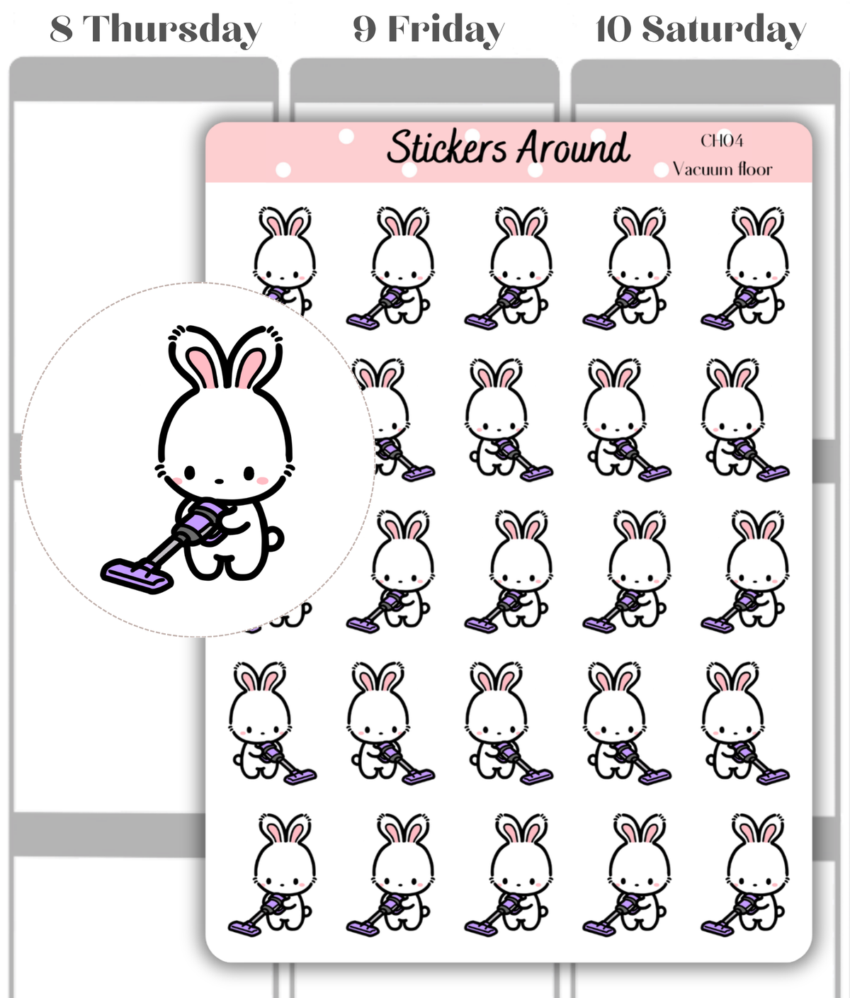 Vacuum floor Planner Stickers