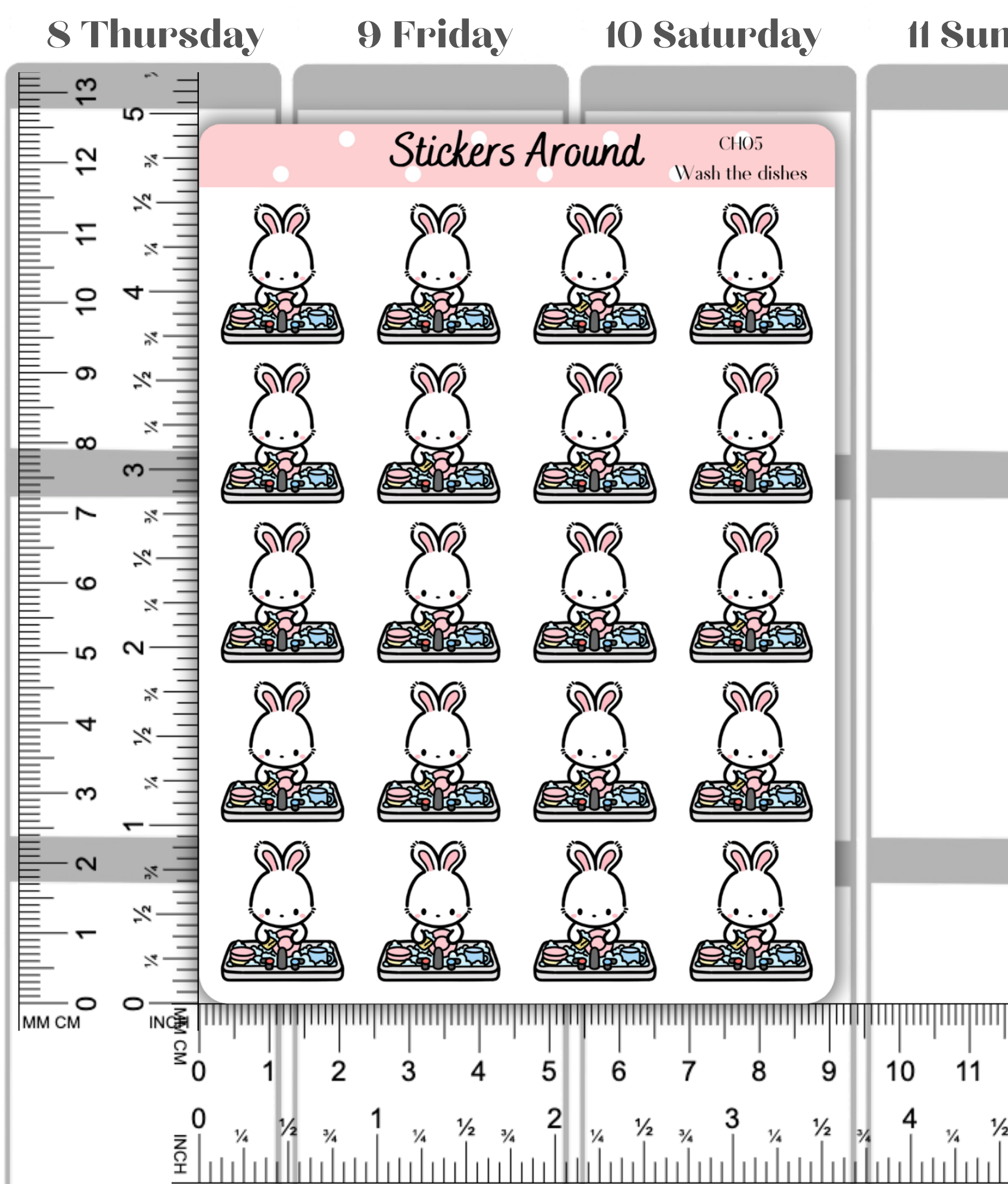 Washing Dishes Planner Stickers