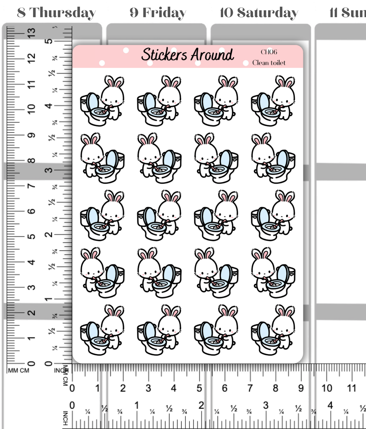 Toilet Cleaning Planner Stickers