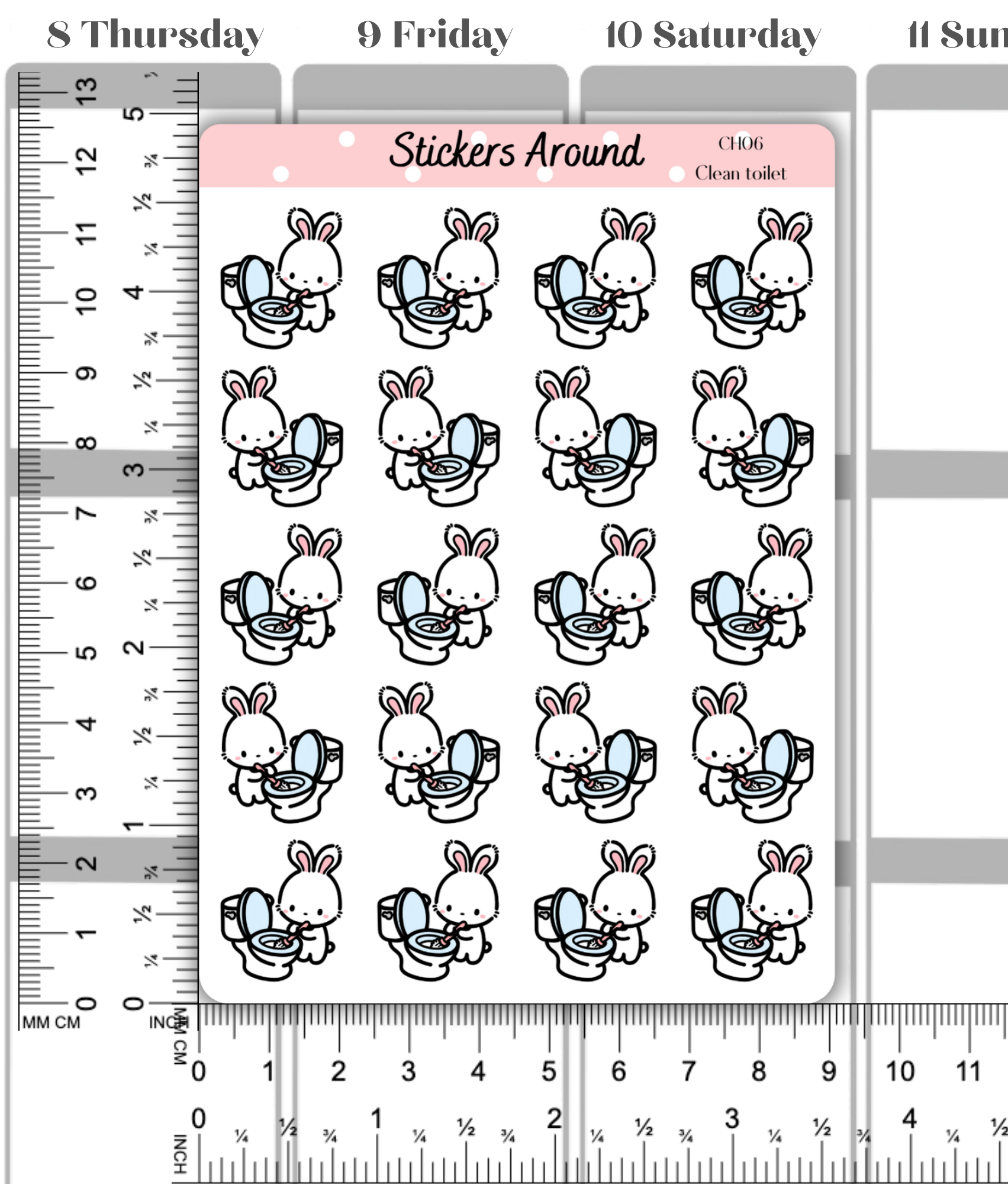 Toilet Cleaning Planner Stickers