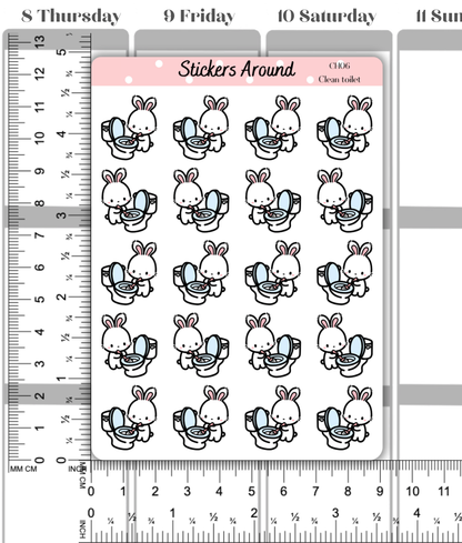 Toilet Cleaning Planner Stickers