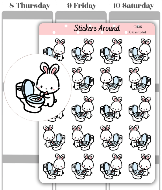 Toilet Cleaning Planner Stickers