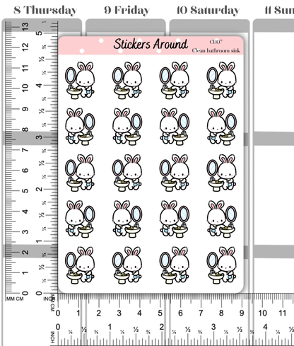 Bathroom Sink Cleaning Planner Stickers