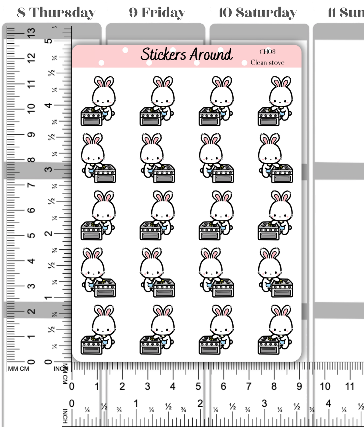 Stove Top Cleaning Planner Stickers