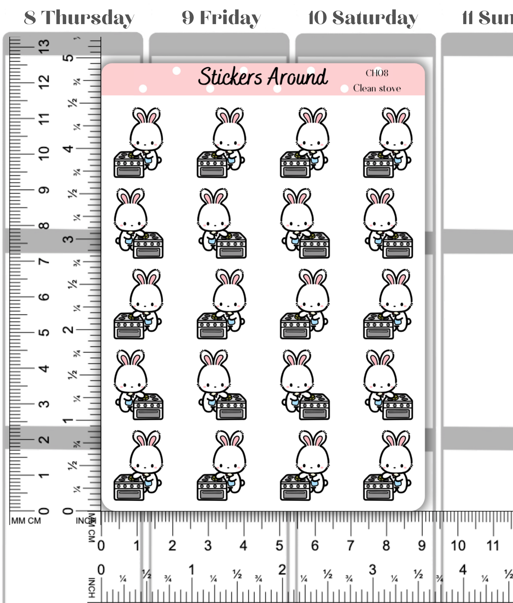 Stove Top Cleaning Planner Stickers