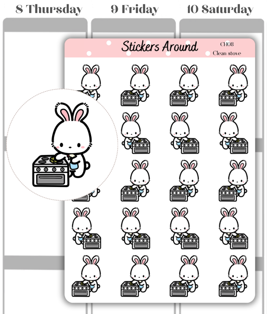 Stove Top Cleaning Planner Stickers