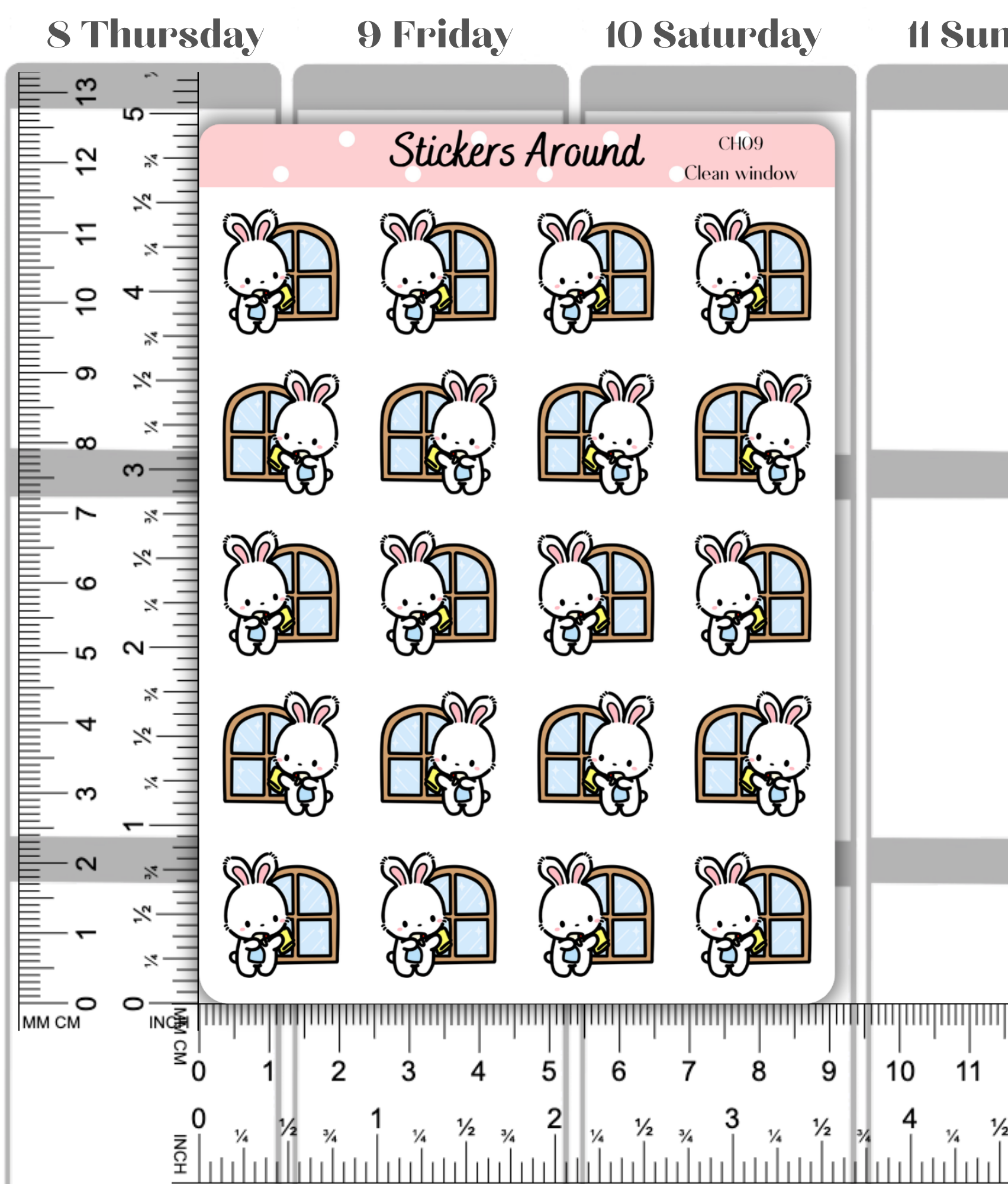 Window Cleaning Planner Stickers