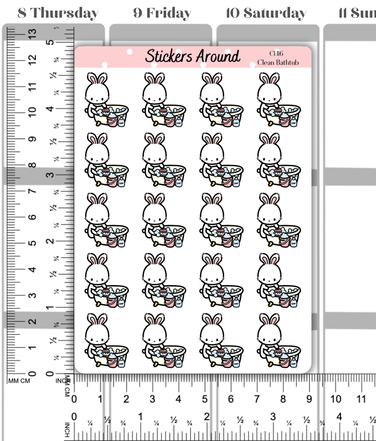 Clean Bathtub Planner Sticker