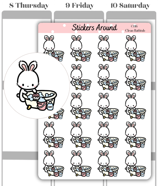 Clean Bathtub Planner Sticker