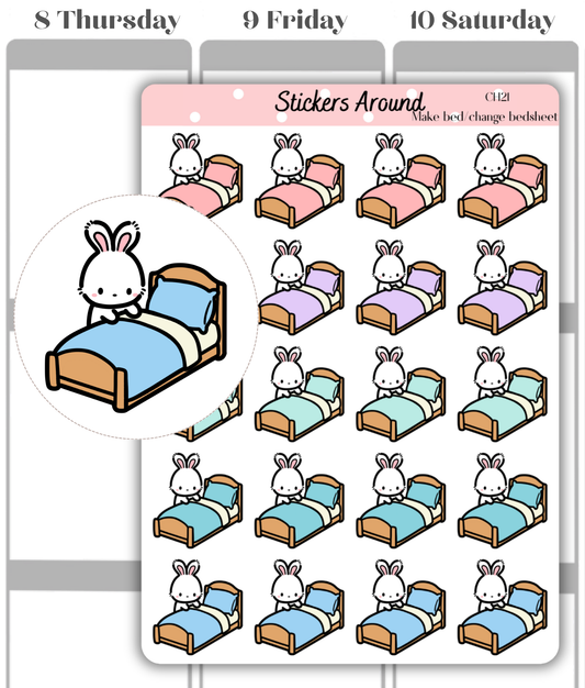 Change Bedsheet Planner Stickers | Make Bed Planner Stickers