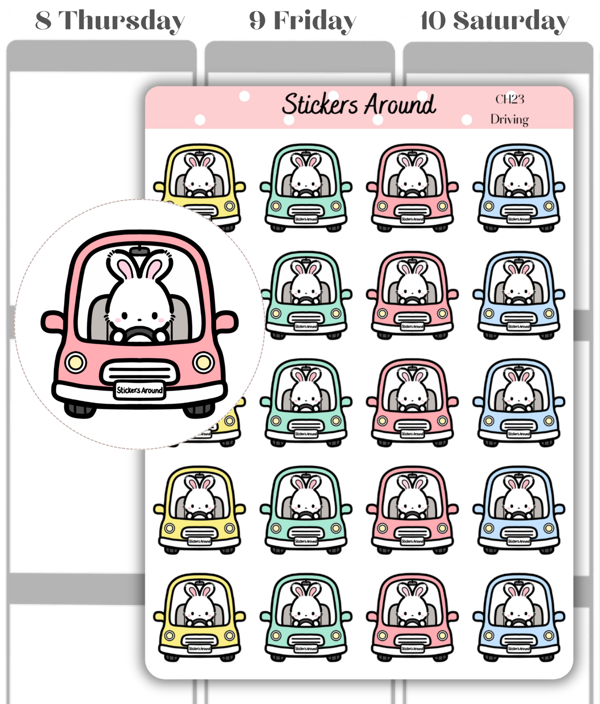 Car Driving Planner Sticker | Road trip Stickers