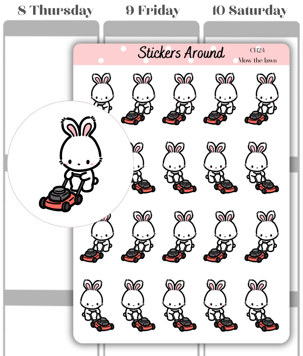 Lawn Mowing Planner Sticker