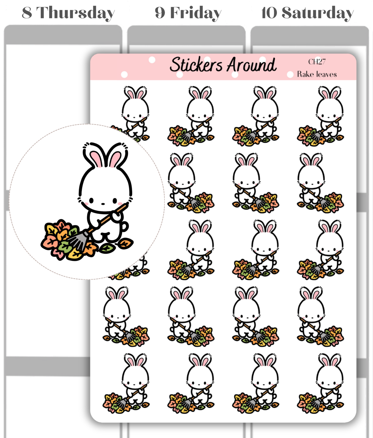 Raking Leaves Planner Stickers