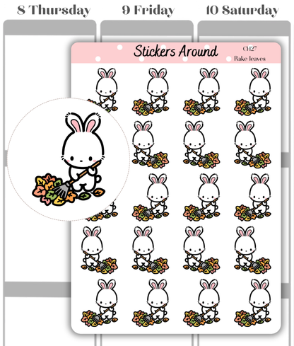 Raking Leaves Planner Stickers