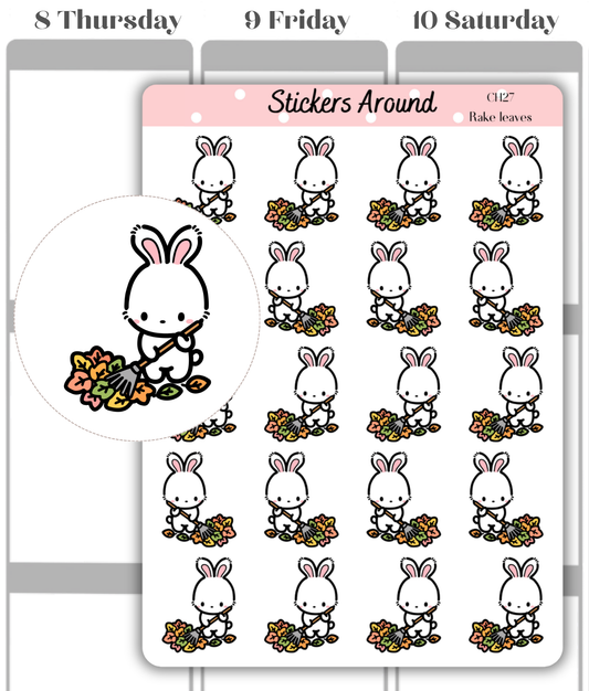 Raking Leaves Planner Stickers