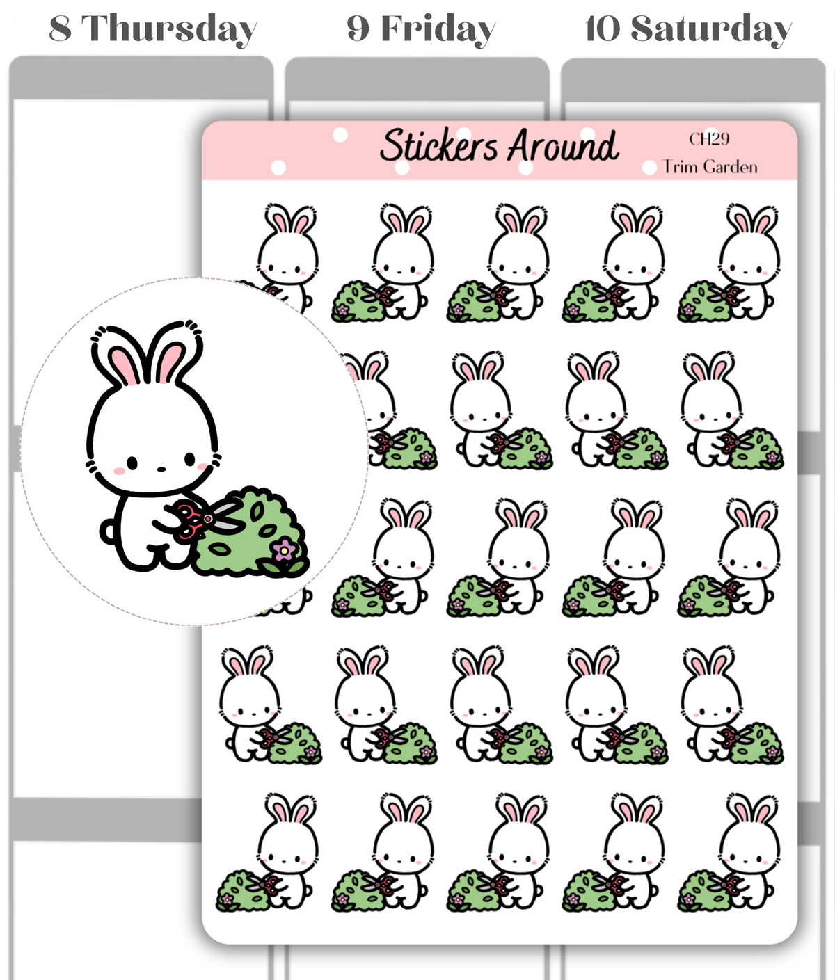Garden Trimming Planner Stickers