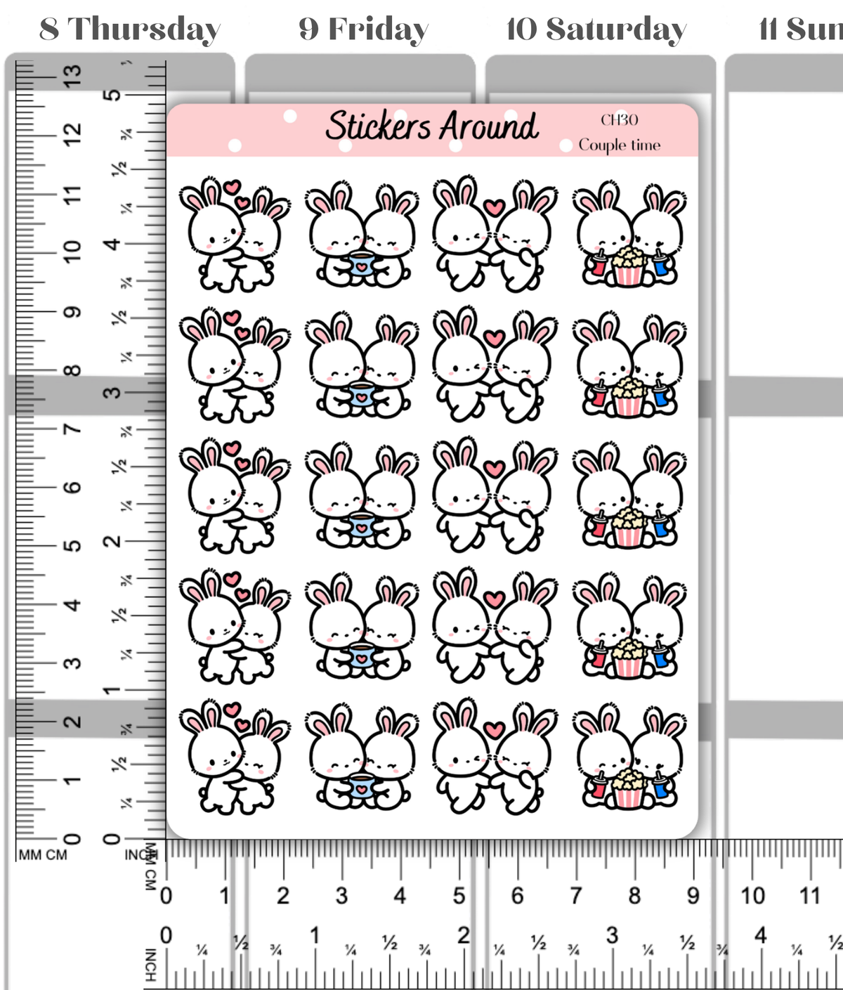 Couple Time Planner Stickers for Date Nights and Romantic Moments