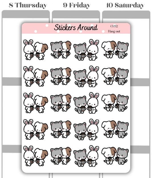Friends Catch Up Planner Stickers
