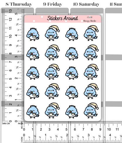 Sleepy Birdie Morning Planner Stickers