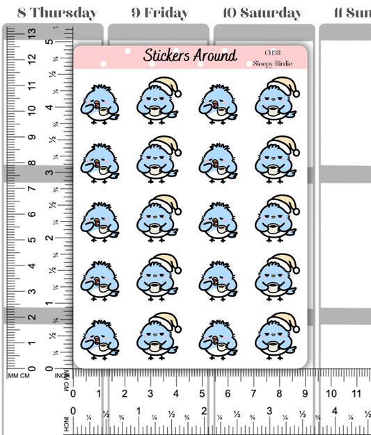 Sleepy Birdie Morning Planner Stickers