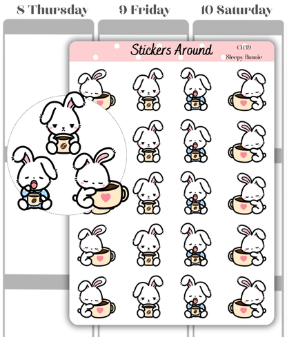Sleepy Bunnie Morning Planner Stickers