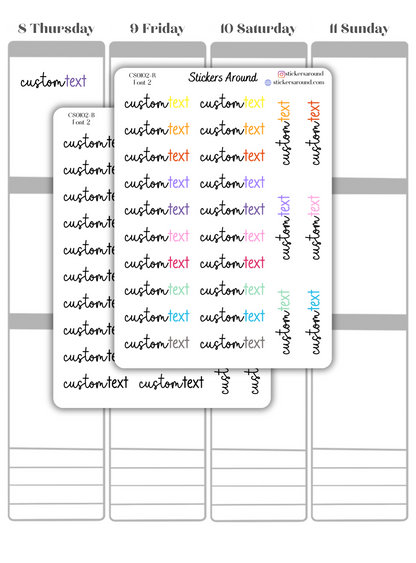 Custom Duo Font Script Planner Sticker - Font 2