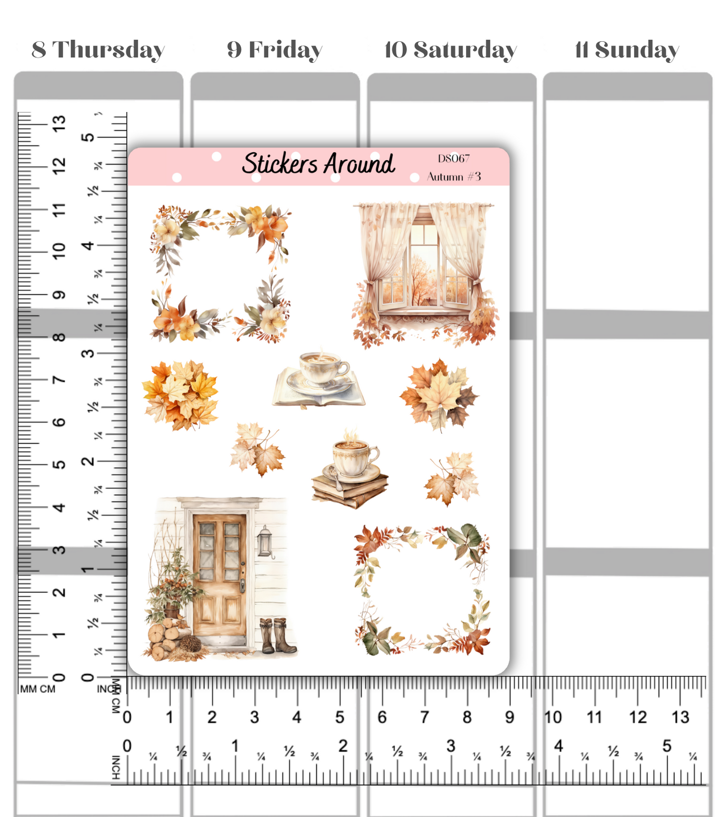 Cozy Autumn/Fall Decorative Sticker Sheet #3