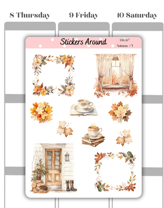 autumn fall decorative sticker