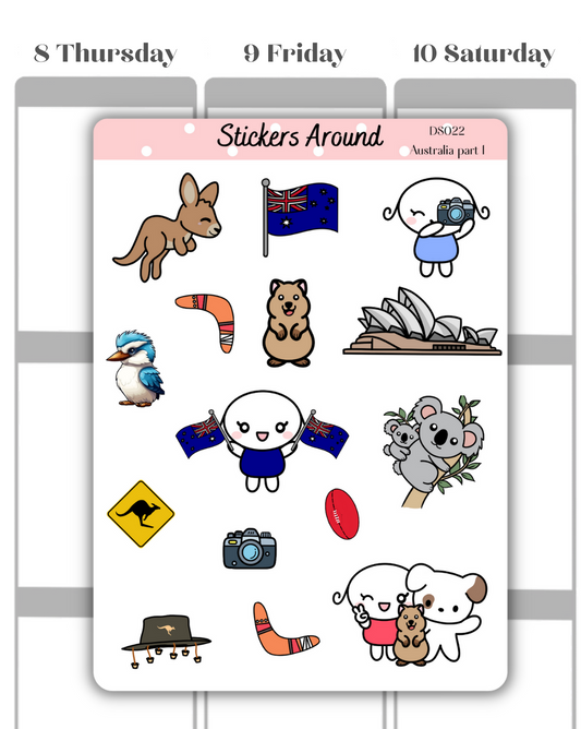 Australia Decorative Sticker Sheet - Part 1