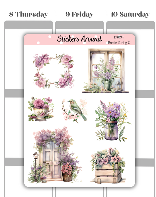 rustic spring decorative planner sticker