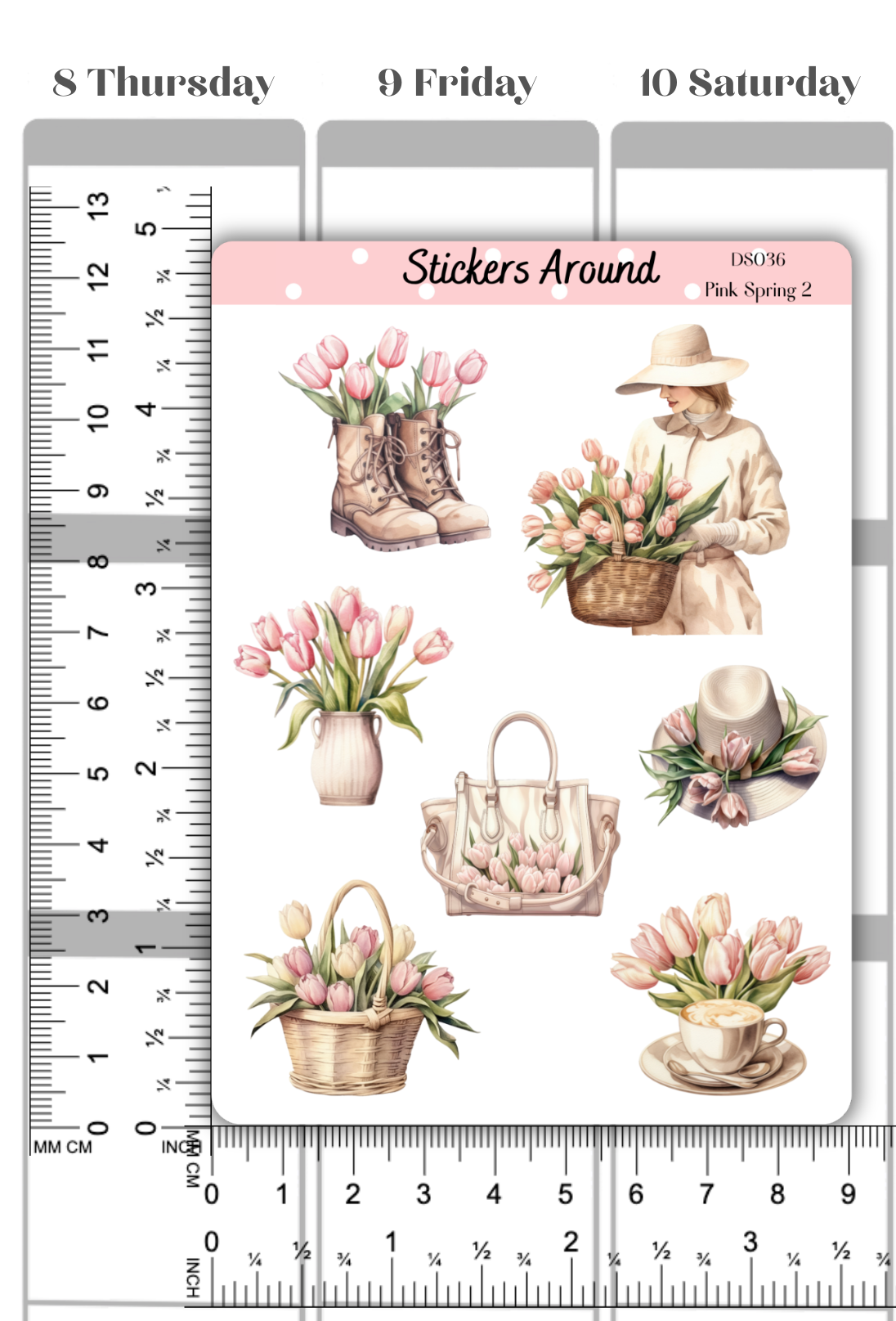 Pink Spring Decorative Sticker Sheet #2