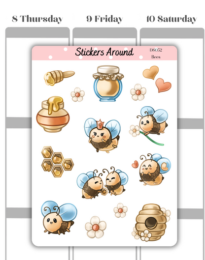 bees Decorative Sticker Sheet