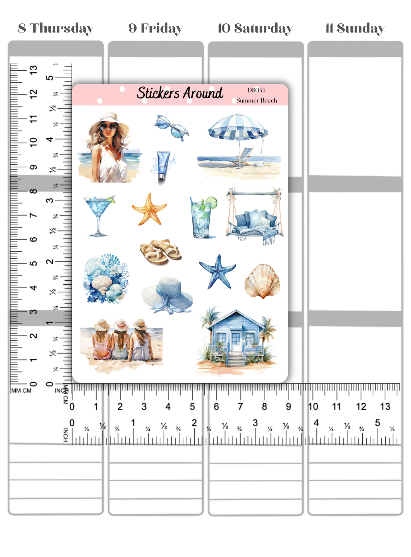 Summer Beach Decorative Sticker Sheet #1