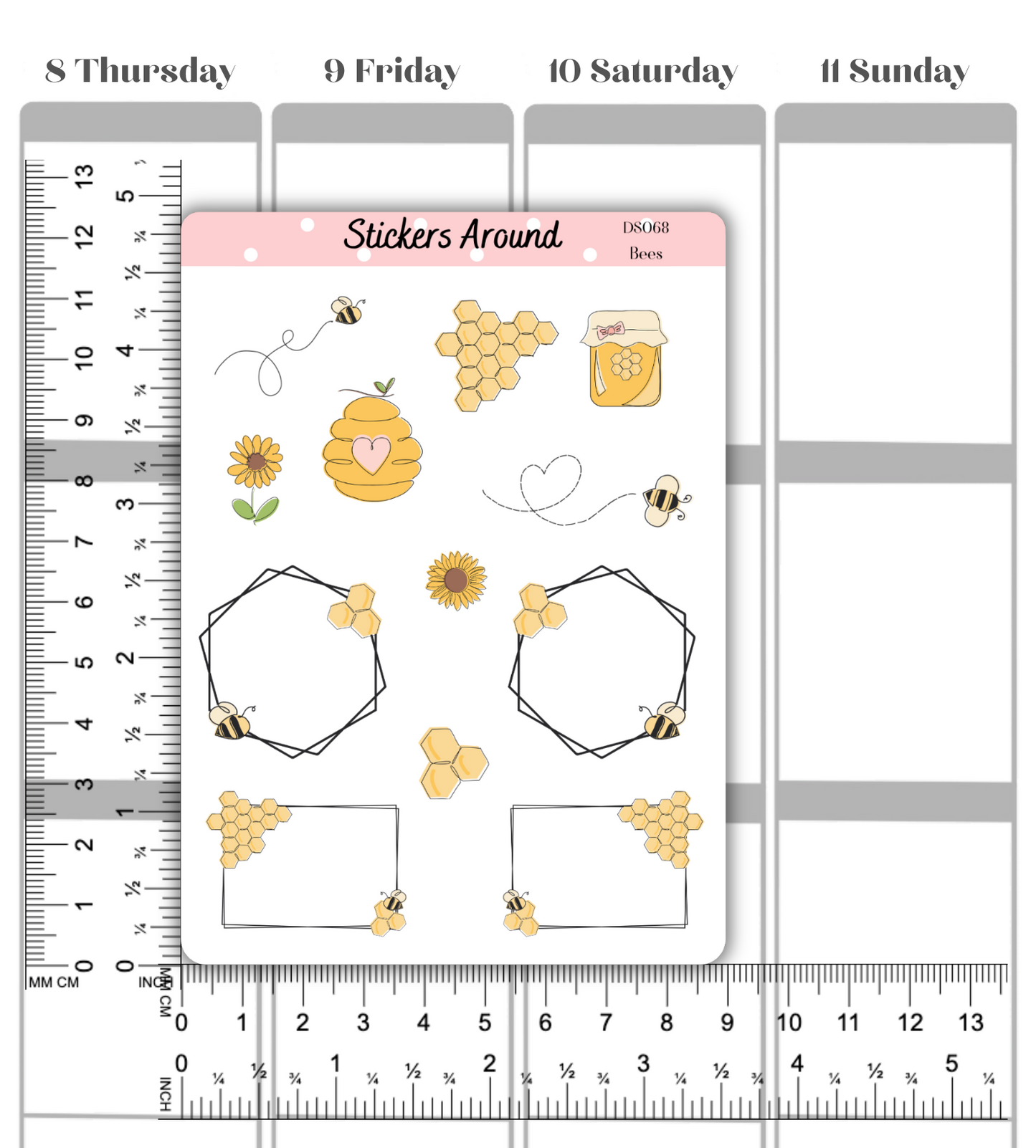 Bees Functional Decorative Sticker Sheet