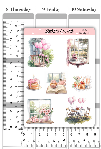 Birthday Party Decorative Sticker Sheet