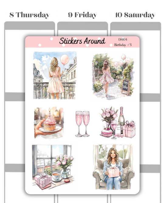 Birthday Girl Decorative Sticker Sheet 