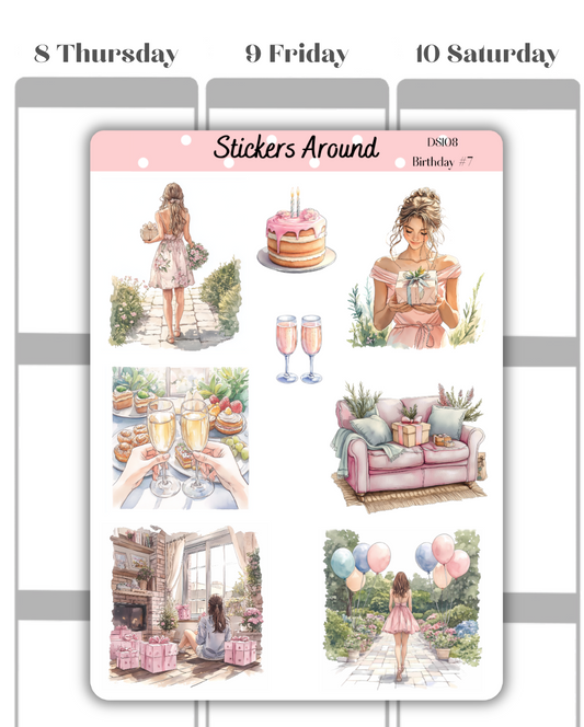 Birthday Girl Decorative Sticker Sheet 
