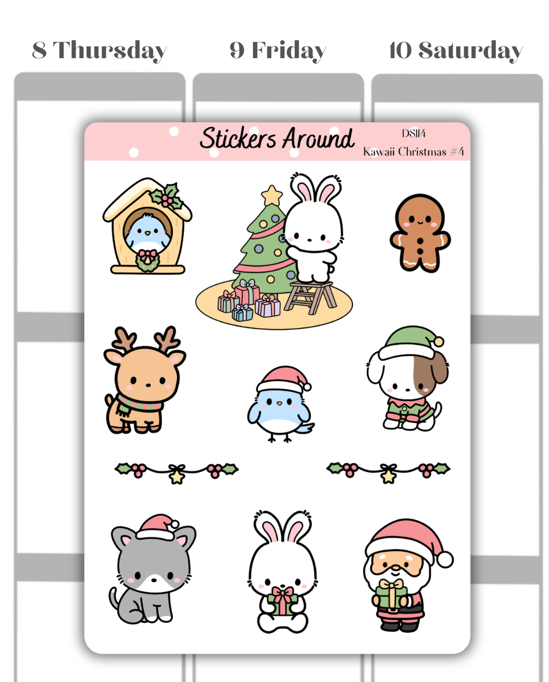 kawaii christmas decorative sticker