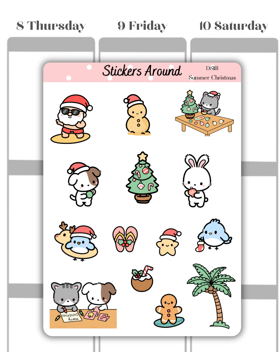 Merry & Sunny Christmas Decorative Stickers #1 – Cute Holiday Planner & Journal Deco